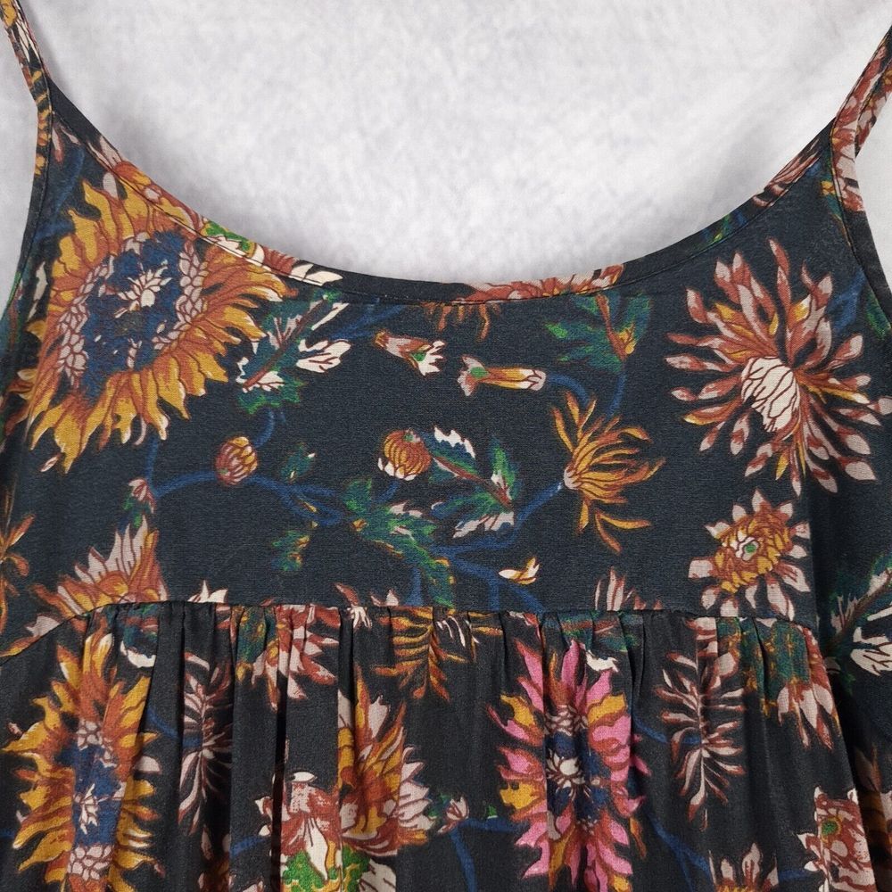 NATURAL LIFE Black Floral Maxi Dress with Green and Mustard Accents - Picture 3 of 16